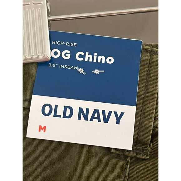 NWT Old Navy Womens OG Chino High-Rise Shorts M 3.5" Inseam Olive Green Cotton B - Picture 5 of 5